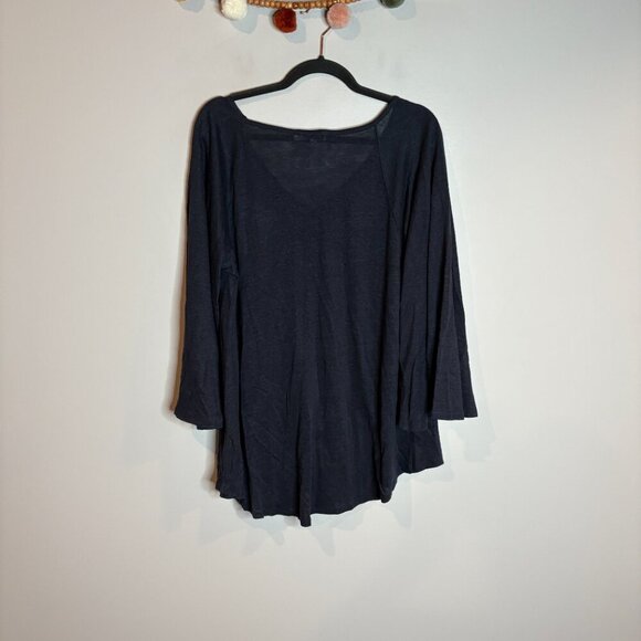 Calypso St. Barth navy blue linen tunic top - Picture 5 of 5